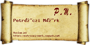 Petróczi Márk névjegykártya
