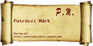 Petróczi Márk névjegykártya